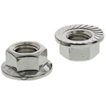 RS PRO, Plain Stainless Steel Flanged Hex Nut, DIN 6923, M12
