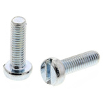 RS PRO, M3 Cheese Head, 8mm Steel Slot Bright Zinc Plated