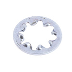 Bright Zinc Plated Steel Internal Tooth Shakeproof Washer, M4