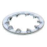 Bright Zinc Plated Steel Internal Tooth Shakeproof Washer, M12