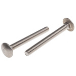 Plain Stainless Steel Coach Bolt, M6 x 60mm