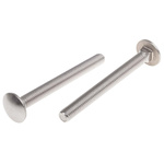 Plain Stainless Steel Coach Bolt, M8 x 80mm