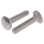 Plain Stainless Steel Coach Bolt, M10 x 50mm