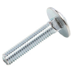 Bright Zinc Plated Steel Coach Bolt, M6 x 30mm
