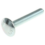 Bright Zinc Plated Steel Coach Bolt, M6 x 40mm
