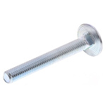 Bright Zinc Plated Steel Coach Bolt, M6 x 50mm