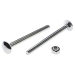 Bright Zinc Plated Steel Coach Bolt, M6 x 75mm