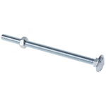 Bright Zinc Plated Steel Coach Bolt, M6 x 100mm