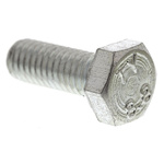 Zinc plated & clear Passivated Steel Hex, Hex Bolt, M6 x 16mm