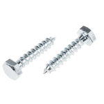 RS PRO Hex Coach Screw, Steel Bright Zinc Plated, 6mm x 30mm
