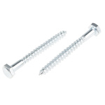 RS PRO Hex Coach Screw, Steel Bright Zinc Plated, 6mm x 60mm