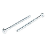 RS PRO Hex Coach Screw, Steel Bright Zinc Plated, 6mm x 70mm