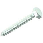 RS PRO Hex Coach Screw, Steel Bright Zinc Plated, 8mm x 60mm