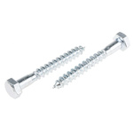 RS PRO Hex Coach Screw, Steel Bright Zinc Plated, 8mm x 65mm