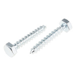 RS PRO Hex Coach Screw, Steel Bright Zinc Plated, 10mm x 60mm
