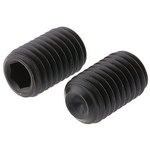 Black, Self-Colour Steel Hex M6 x 30mm Grub Screw