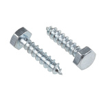 RS PRO Hex Coach Screw, Steel Bright Zinc Plated, 6mm x 25mm