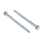 RS PRO Hex Coach Screw, Steel Bright Zinc Plated, 6mm x 80mm