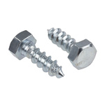 RS PRO Hex Coach Screw, Steel Bright Zinc Plated, 8mm x 25mm