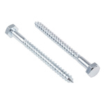 RS PRO Hex Coach Screw, Steel Bright Zinc Plated, 10mm x 120mm