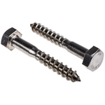 RS PRO Hex Coach Screw, Stainless Steel, 10mm x 70mm