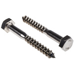 RS PRO Hex Coach Screw, Stainless Steel, 10mm x 80mm