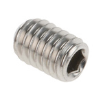 Plain Stainless Steel Hex Socket Set M4 x 6mm Grub Screw