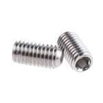 Plain Stainless Steel Hex Socket Set M5 x 10mm Grub Screw