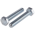 Clear Passivated, Zinc Steel Hex, Hex Bolt, M10 x 60mm