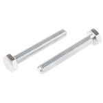 Clear Passivated, Zinc Steel Hex, Hex Bolt, M10 x 70mm