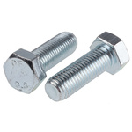 Clear Passivated, Zinc Steel Hex, Hex Bolt, M16 x 45mm