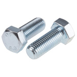 Clear Passivated, Zinc Steel Hex, Hex Bolt, M20 x 50mm