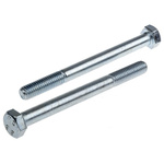 Clear Passivated, Zinc Steel, Hex Bolt, M8 x 90mm