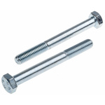 Clear Passivated, Zinc Steel, Hex Bolt, M10 x 90mm