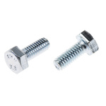 Zinc plated & clear Passivated Steel Hex, Hex Bolt, M4 x 10mm