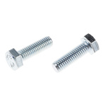 Zinc plated & clear Passivated Steel Hex, Hex Bolt, M5 x 16mm