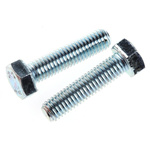 Zinc plated & clear Passivated Steel Hex, Hex Bolt, M5 x 20mm