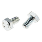 Zinc plated & clear Passivated Steel Hex, Hex Bolt, M6 x 10mm