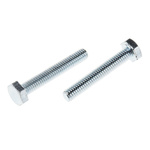 Zinc plated & clear Passivated Steel Hex, Hex Bolt, M4 x 25mm