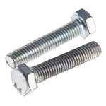 Zinc plated & clear Passivated Steel Hex, Hex Bolt, M5 x 25mm