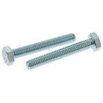 Zinc plated & clear Passivated Steel Hex, Hex Bolt, M6 x 40mm