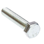 Zinc plated & clear Passivated Steel Hex, Hex Bolt, M8 x 40mm