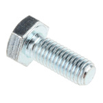 Clear Passivated, Zinc Steel Hex, Hex Bolt, M10 x 25mm