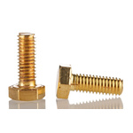 Plain Brass Hex, Hex Bolt, M6 x 16mm