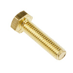 Plain Brass Hex, Hex Bolt, M6 x 25mm