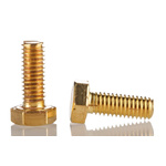 Plain Brass Hex, Hex Bolt, M8 x 30mm