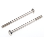 Plain Stainless Steel, Hex Bolt, M8 x 100mm