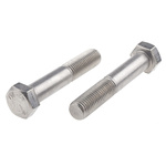 Plain Stainless Steel, Hex Bolt, M16 x 90mm