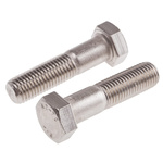 Plain Stainless Steel, Hex Bolt, M16 x 65mm