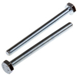 Zinc Plated Steel Hex, Hex Bolt, M4 x 50mm
